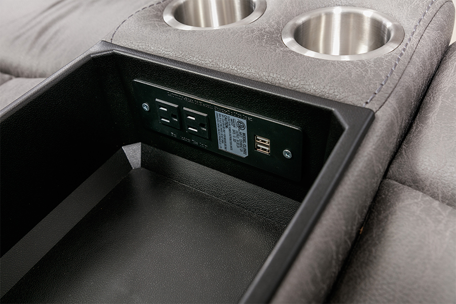 RC-7756 Lámhleabhar Fabraic Polyester Tech Reclining Loveseat with Console